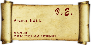 Vrana Edit névjegykártya